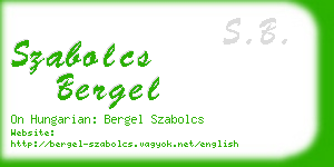 szabolcs bergel business card